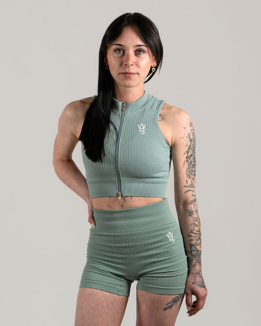 Sport Top Geribbeld Patroon Zonder Mouwen