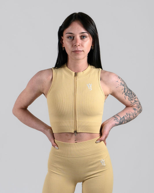 Sleeveless Ribbed Pattern Sport Top
