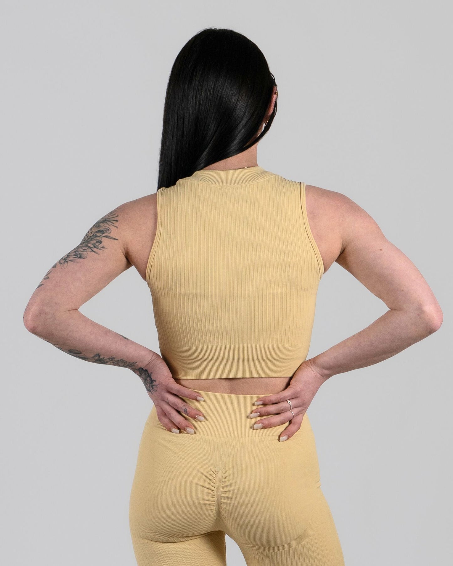 Sport Top Geribbeld Patroon Zonder Mouwen